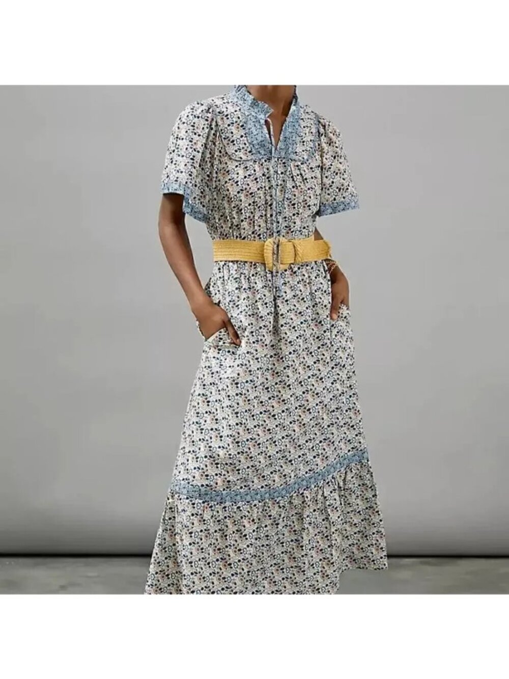 Anthropologie Othilia Titania Blounced Maxi Dress Size Medium
